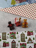 Vintage Christmas Pin/Brooch set/3, Miniature Resin Santa, Gingerbread, Teddy