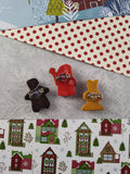 Vintage Christmas Pin/Brooch set/3, Miniature Resin Santa, Gingerbread, Teddy