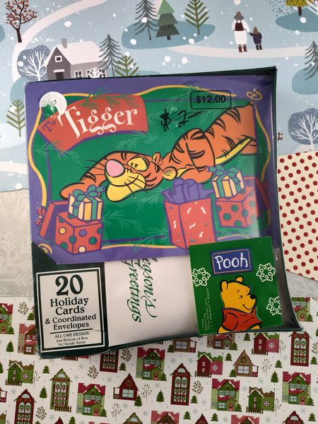 Vintage Christmas Winnie the Pooh Tigger Cleo Holiday Cards Set, NEW & Sealed