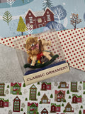 Vintage Christmas Ornament, Teddy Bear on Rocking Chair, NIB