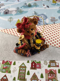Vintage Christmas Ornament, Teddy Bear w/Toys