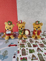 Vintage Homco Christmas Musical Bears Figurine Set/3, Nice & Clean