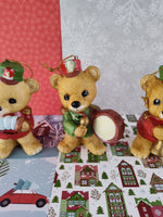 Vintage Homco Christmas Musical Bears Figurine Set/3, Nice & Clean