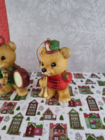 Vintage Homco Christmas Musical Bears Figurine Set/3, Nice & Clean