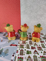 Vintage Homco Christmas Musical Bears Figurine Set/3, Nice & Clean