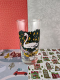 Vintage 12 Days of Christmas "7th Day" Glass Tumbler, Nice & Clean