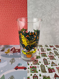 Vintage 12 Days of Christmas "4th Day" Glass Tumbler, Nice & Clean