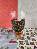 Vintage 12 Days of Christmas "5th Day" Glass Tumbler, Nice & Clean