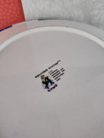 Vintage Ro Gregg "Welcome Winter" #4116 Stoneware 10.5" Dinner Plates Set/4, Nice & Clean