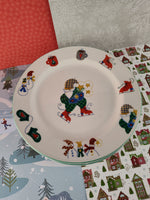 Vintage Ro Gregg "Welcome Winter" #4116 Stoneware 7.5" Dessert Plates Set/4, Nice & Clean