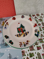 Vintage Ro Gregg "Welcome Winter" #4116 Stoneware 7.5" Dessert Plates Set/4, Nice & Clean