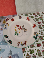 Vintage Ro Gregg "Welcome Winter" #4116 Stoneware 7.5" Dessert Plates Set/4, Nice & Clean