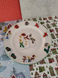 Vintage Ro Gregg "Welcome Winter" #4116 Stoneware 7.5" Dessert Plates Set/4, Nice & Clean