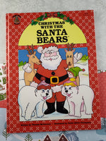 Vintage 1988 Honey Bear Books Christmas w/the Santa Bears Hardcover Picture Book, Clean
