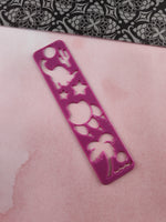 Vintage 1990's Lisa Frank Bookmark Stencil, Dinosaur Palm Tree Meteor, Magenta