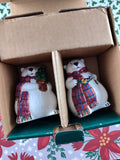 Vintage Pfaltzgraff Winter Holiday Snow Bear Salt & Pepper Set, Nice / Clean in Box