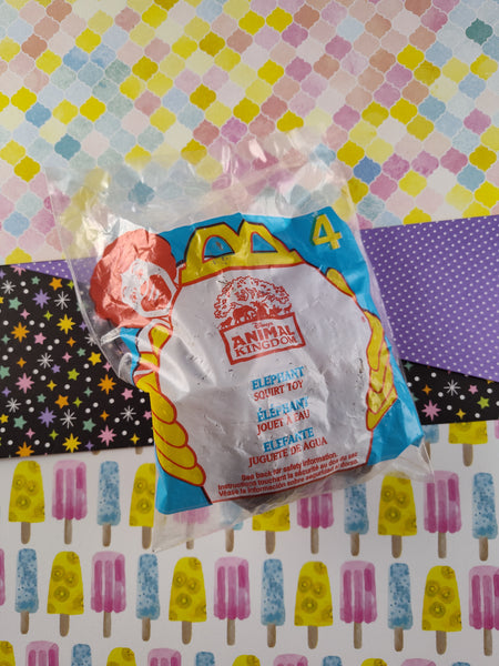 Vintage 1998 Walt Disney's Animal Kingdom Elephant McDonalds Squirt Toy SEALED