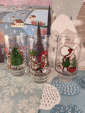 Vintage 1977 Christmas Greetings Holly Hobbie American Greetings Coca Cola Glass Tumbler Set/3