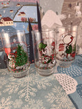 Vintage 1977 Christmas Greetings Holly Hobbie American Greetings Coca Cola Glass Tumbler Set/3