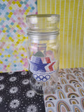 Vintage 1983 Mars M&M's XXIII LA Olympic Collectible Glass Candy Jar w/Lid