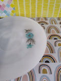 Vintage Fire King Anchor Hocking Bonnie Blue Floral Milk Glass Appetizer/Dessert Plate, 6"