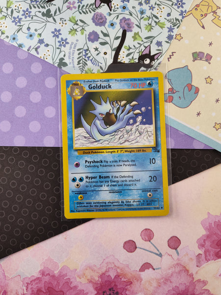 Vintage Uncommon - Golduck Fossil Non-Holo Pokemon Card 35/62 - LP (B)