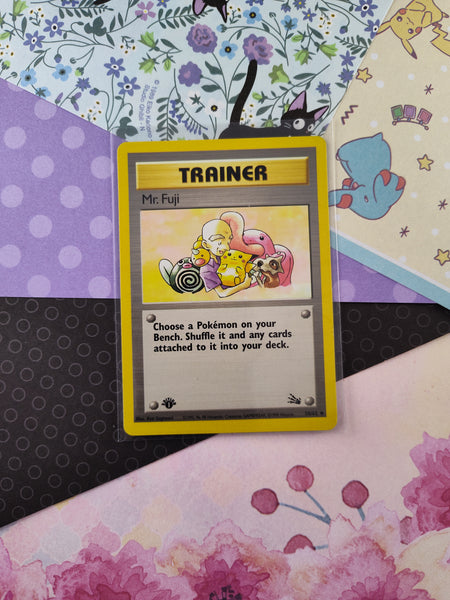 Vintage Uncommon - 1st Edition Mr. Fuji Fossil Non-Holo Pokemon Card 58/62 - LP