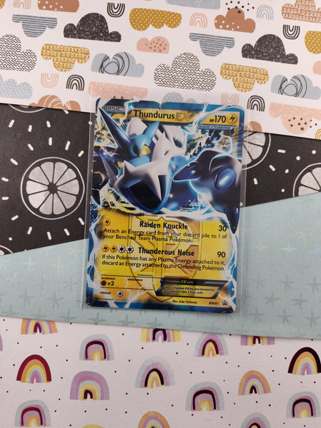 Pokemon TCG - Thundurus EX Black & White Promo Full Art Holo Card BW81 - Damaged