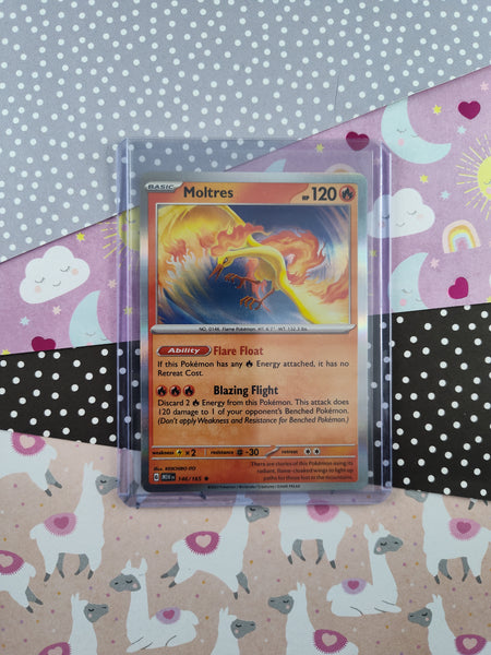 Pokemon TCG - Moltres Scarlet & Violet Holographic Card 146/165 - NM Pfaltzcraftsmore Pokemon TCG - Moltres Scarlet & Violet Holographic Card 146/165 - NM Pfaltzcraftsmore