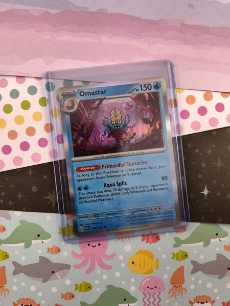 Pokemon TCG - Omastar Scarlet & Violet Holographic Card 139/165 - NM