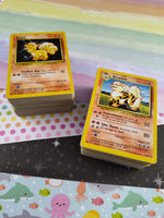 Vintage 1990's Bulk Pokemon Card Lot, 117 Common + 110 Uncommon WOTC Cards No Duplicates