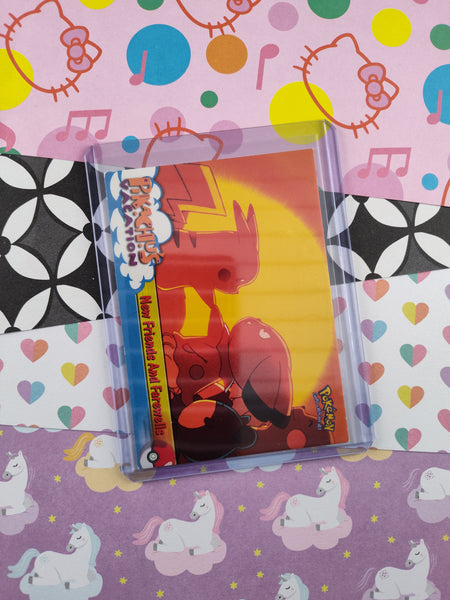 Vintage 1998 Topps 1st Edition Blue Label Pikachu's Vacation #59 "New Friends And Farewells" Non-Holo Pokemon Card - NM