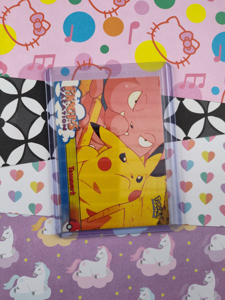 Vintage 1998 Topps 1st Edition Blue Label Pikachu's Vacation #54 "Teamwork" Non-Holo Pokemon Card - NM