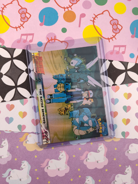 Vintage 1998 Topps 1st Edition Blue Label Mewtwo Strikes Back #32 "The Battle Renewed" Non-Holo Pokemon Card - NM