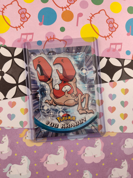 Vintage 1998 Topps 1st Edition Blue Label TV Animation Edition #98 Krabby Non-Holo Pokemon Card - NM
