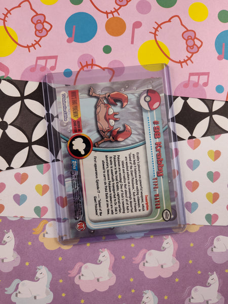Vintage 1998 Topps 1st Edition Blue Label TV Animation Edition #98 Krabby Non-Holo Pokemon Card - NM Vintage 1998 Topps 1st Edition Blue Label TV Animation Edition #98 Krabby Non-Holo Pokemon Card - NM