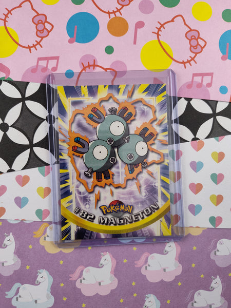 Vintage 1998 Topps 1st Edition Blue Label TV Animation Edition #82 Magneton Non-Holo Pokemon Card - NM