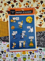 Vintage 1990's Ambassador Peanuts Snoopy Halloween Full Sticker Sheets Pack of 4 Sheets, NEW & SEALED