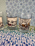 Vintage 1981 Currier and Ives Arby's Short Tumblers Set/4 Winter Collection