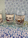 Vintage 1981 Currier and Ives Arby's Short Tumblers Set/4 Winter Collection