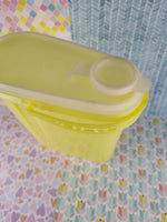 Vintage Tupperware #587-9 Yellow Container w/ Handle & Lid, Nice Clean