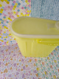 Vintage Tupperware #587-9 Yellow Container w/ Handle & Lid, Nice Clean