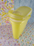 Vintage Tupperware #587-9 Yellow Container w/ Handle & Lid, Nice Clean