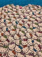 Hello Kitty by Sanrio Colorful White Women's Scrub Top Size Medium