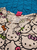 Hello Kitty by Sanrio Colorful White Women's Scrub Top Size Medium