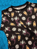 Walt Disney Tim Burton's The Nightmare Before Christmas All-Over Print Pullover Sweater, Sz L