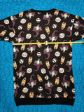 Walt Disney Tim Burton's The Nightmare Before Christmas All-Over Print Pullover Sweater, Sz L