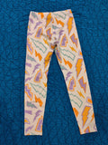Cat & Jack Girl's Leggings Colorful Orange Purple Blue Lightning Bolts, NWT