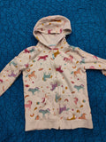 Cat & Jack Girl's Unicorn White Rainbow Colorful Hoodie Hooded Sweatshirt Full Zip