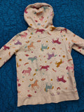 Cat & Jack Girl's Unicorn White Rainbow Colorful Hoodie Hooded Sweatshirt Full Zip
